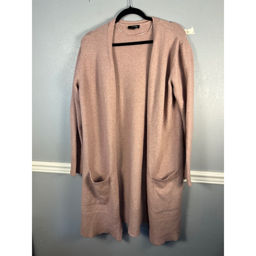 A.N.A Longline Cardigan Open Front Sweater Womens M Pink Minimalist Casual